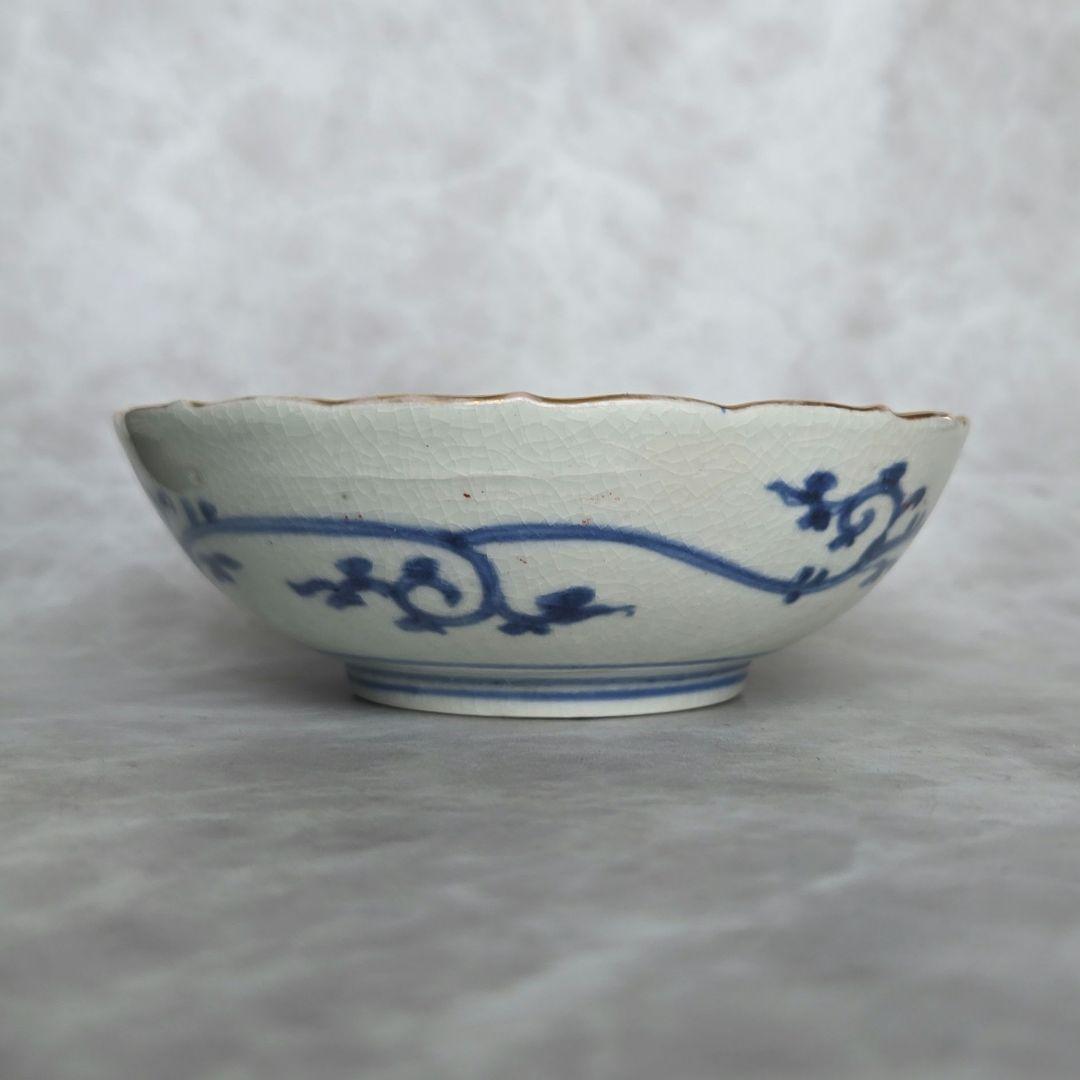 古伊万里 色絵 染付 龍 深皿 小皿 江戸時代 骨董 アンティーク 金継ぎ