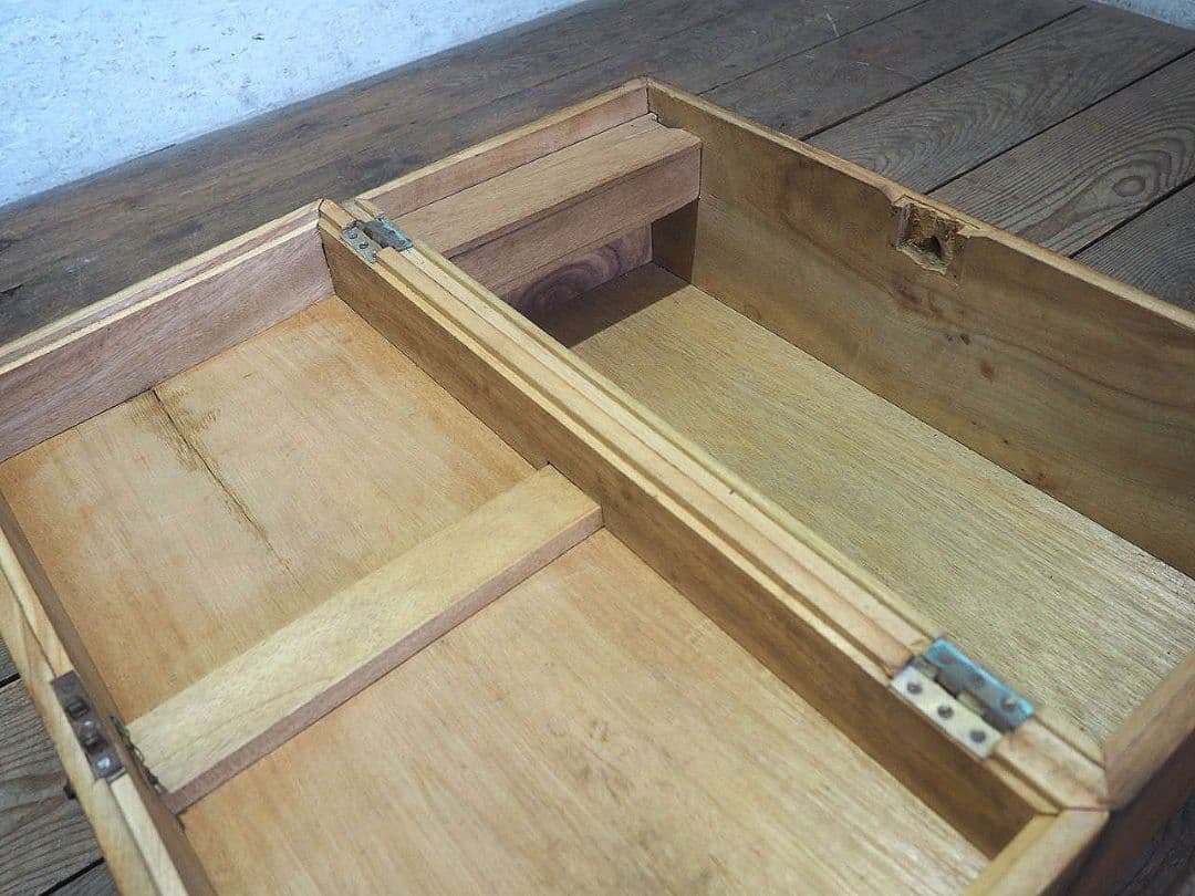 1499 ヴィンテージ　無骨な木製トランク　木箱　収納ケース　展示台　レトロ