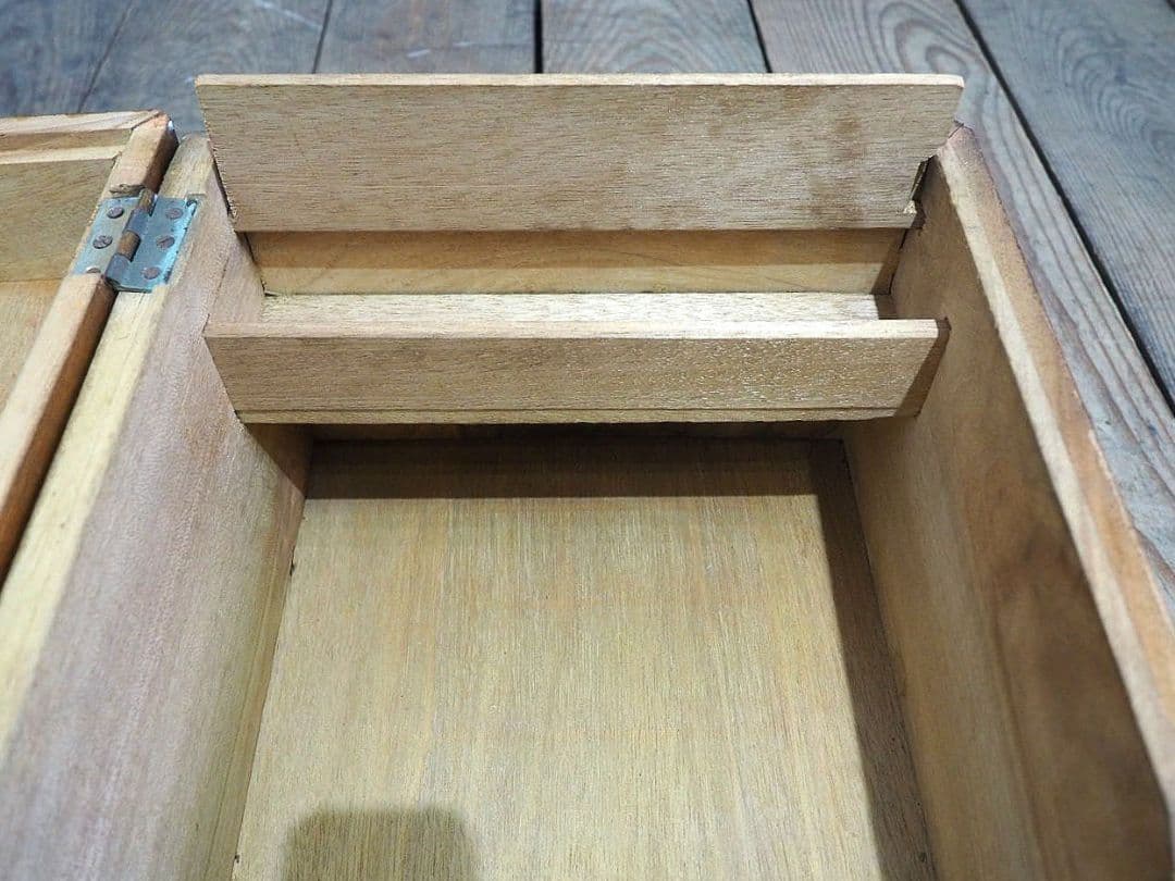 1499 ヴィンテージ　無骨な木製トランク　木箱　収納ケース　展示台　レトロ
