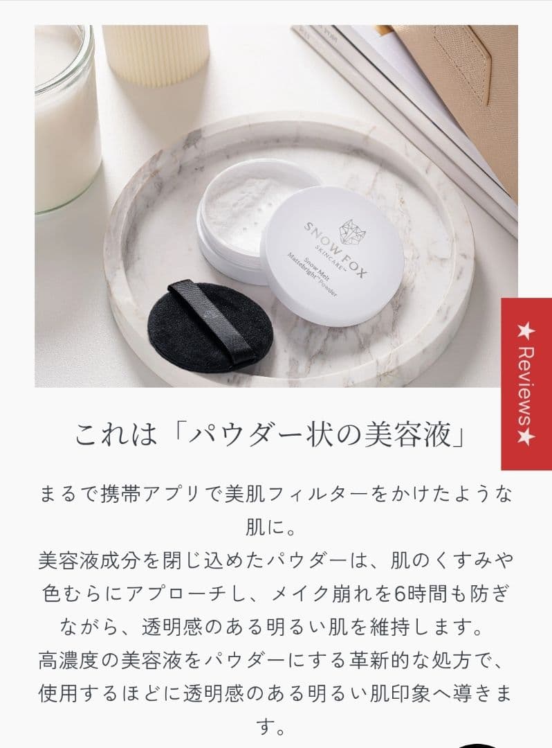 スノーフォックス スノーメルト モイスチャーマットブライトパウダー 5.5g