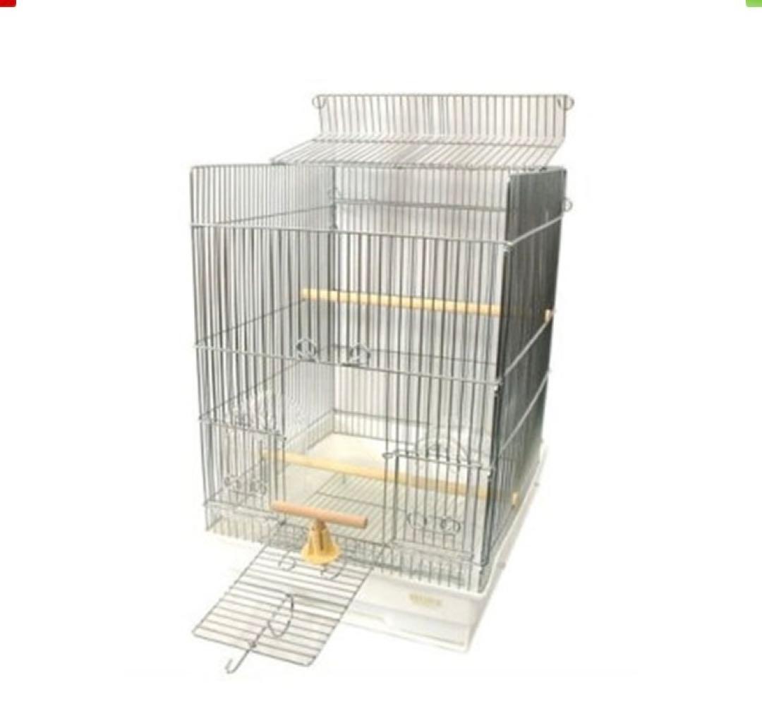 値下げ　新品　ＨＯＥＩ35手のりG 銀色メッキ　白底　ケージ鳥かご　ホーエイ