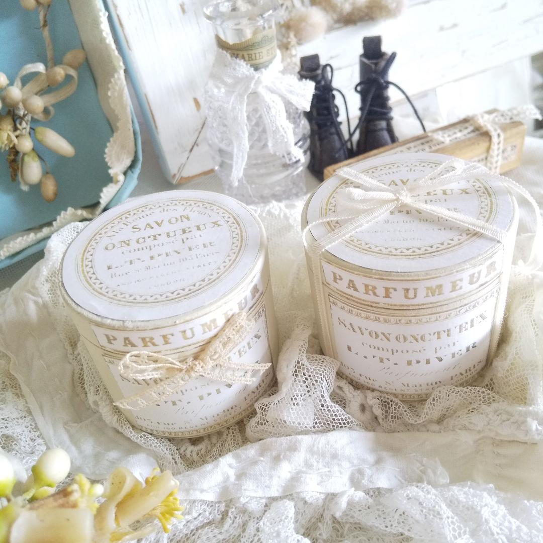 **アンティーク風♡SAVON‪ꔛ‬パウダーBOX風**