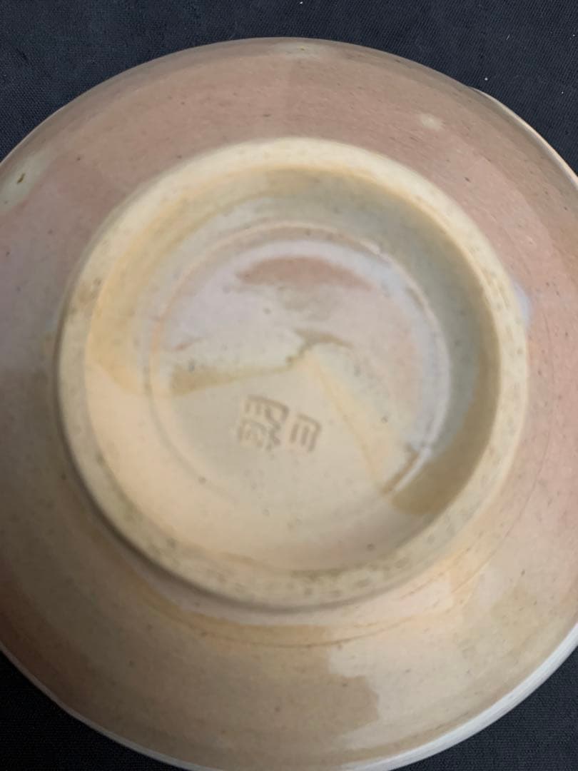 松林豊斎 遠州七窯 朝日焼 茶碗 水草の絵 茶道具 共箱
