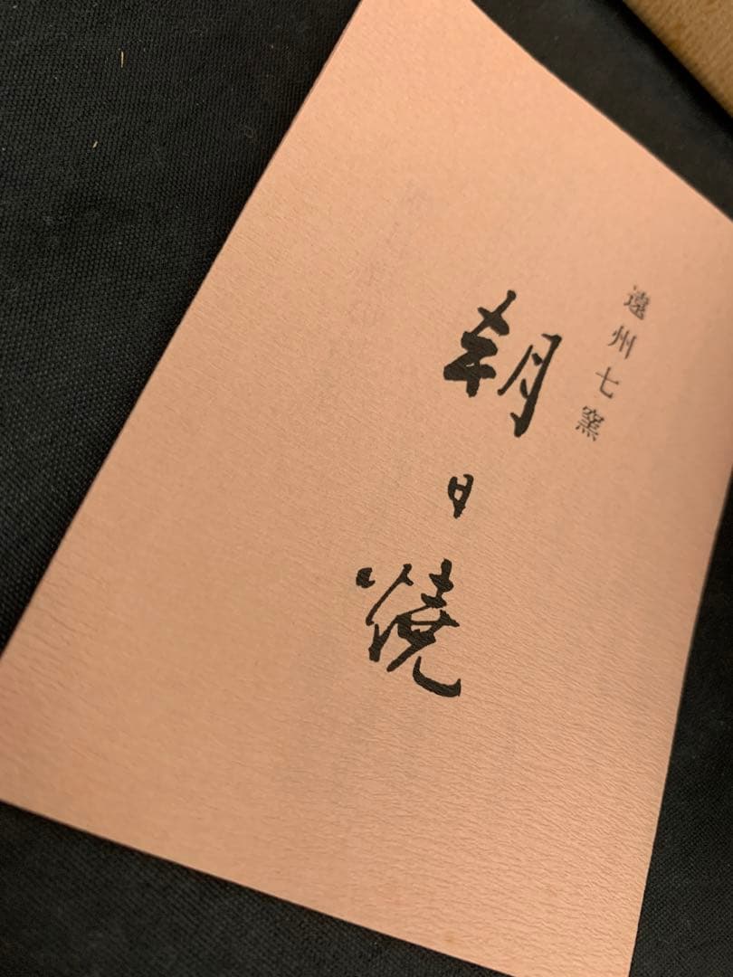 松林豊斎 遠州七窯 朝日焼 茶碗 水草の絵 茶道具 共箱