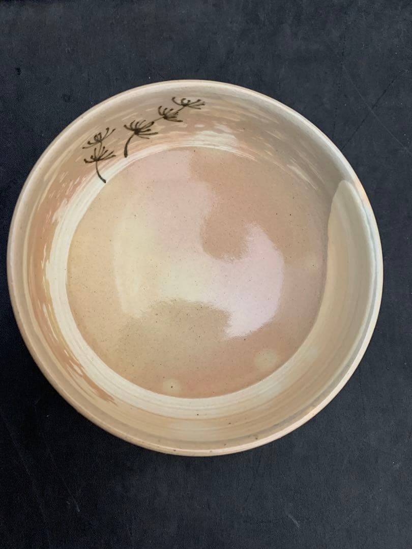 松林豊斎 遠州七窯 朝日焼 茶碗 水草の絵 茶道具 共箱