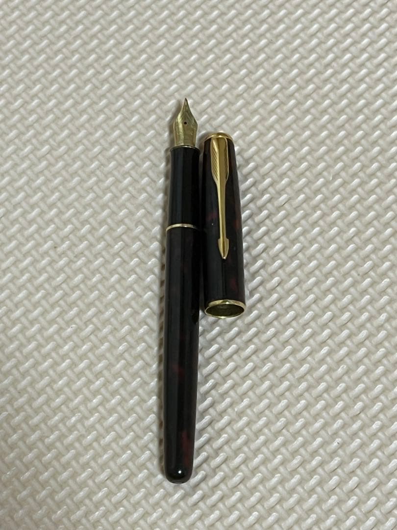 パーカー　ソネット　レッド　マーブル　18金　ゴールド