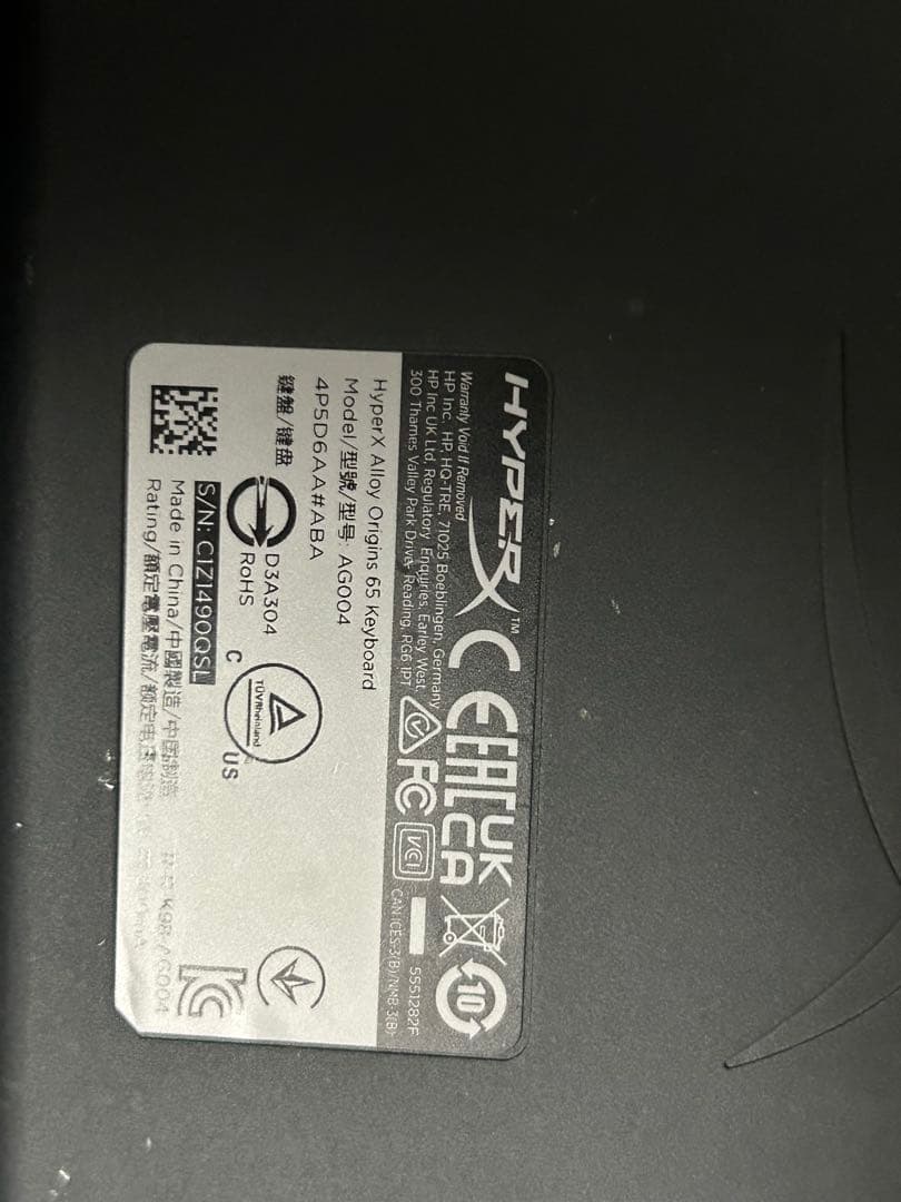 HyperX Alloy Origins 65 メカニカルキーボード赤軸
