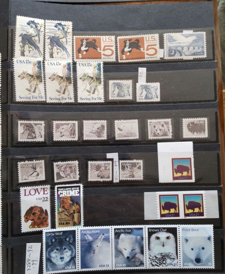 ⑬アメリカ切手 USstamp wildlife flower dog love