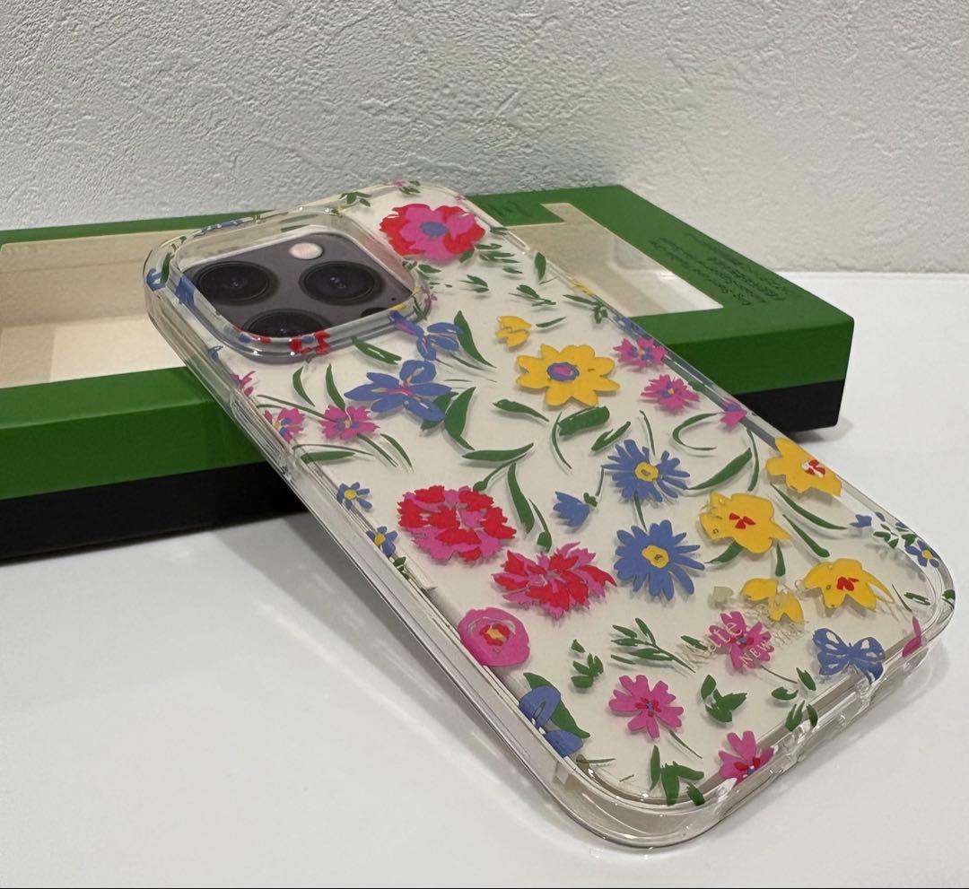 KATE SPADE iPhone14Pro ケース 花柄 リング付