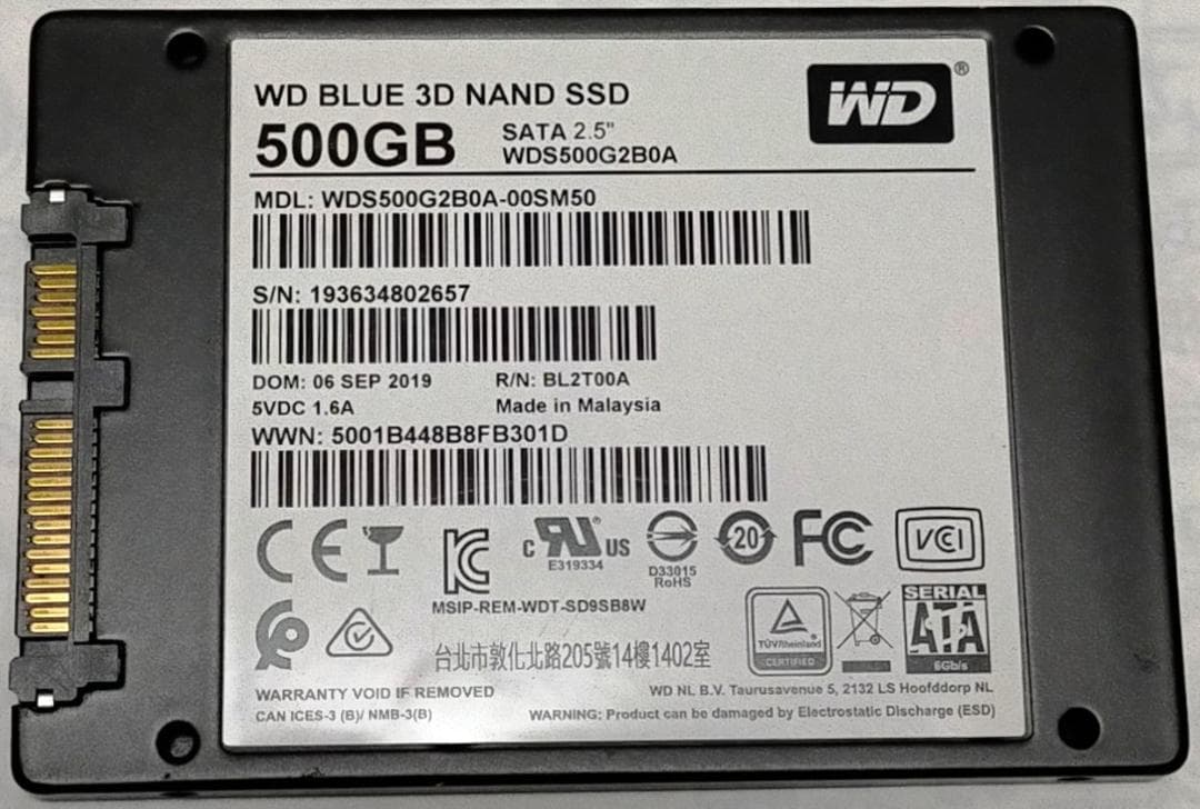 【正常100%】保証付き SSD500GB No.5e78