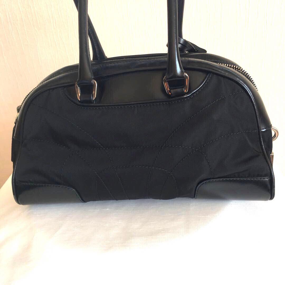 PRADA 　プラダ　ナイロンレザーミニボストンバッグ　ブラック