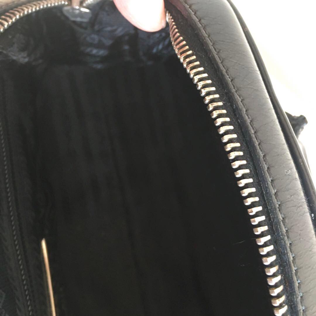 PRADA 　プラダ　ナイロンレザーミニボストンバッグ　ブラック