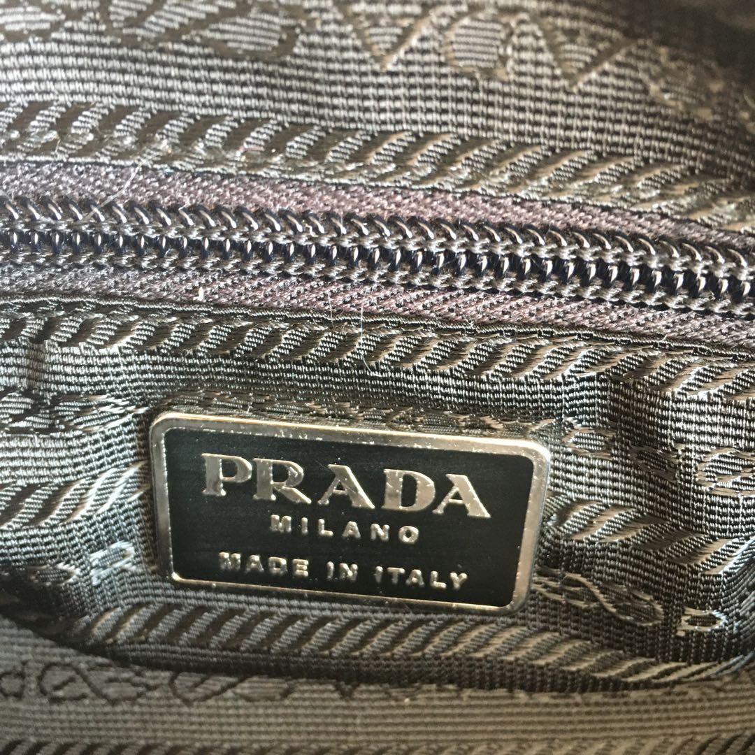 PRADA 　プラダ　ナイロンレザーミニボストンバッグ　ブラック