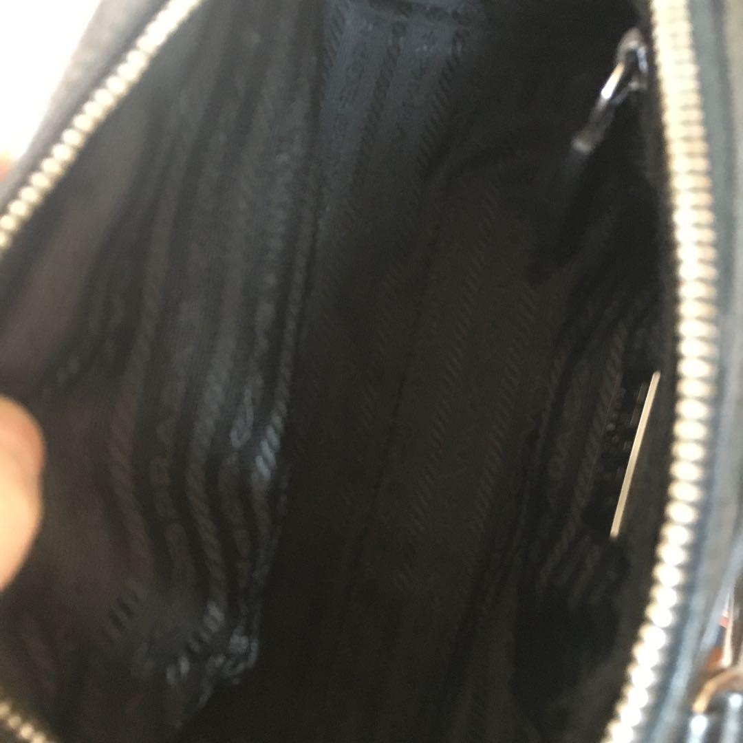 PRADA 　プラダ　ナイロンレザーミニボストンバッグ　ブラック