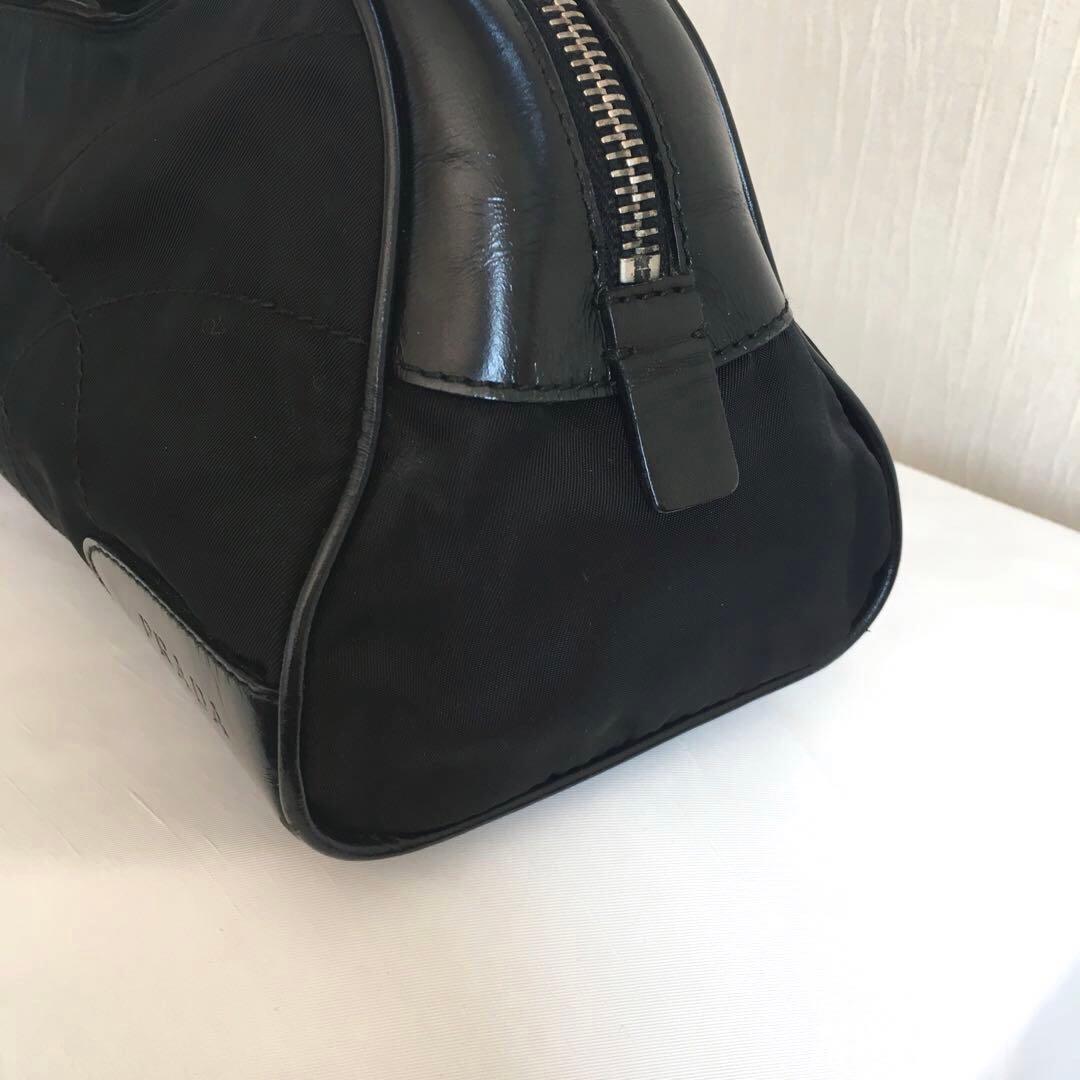 PRADA 　プラダ　ナイロンレザーミニボストンバッグ　ブラック