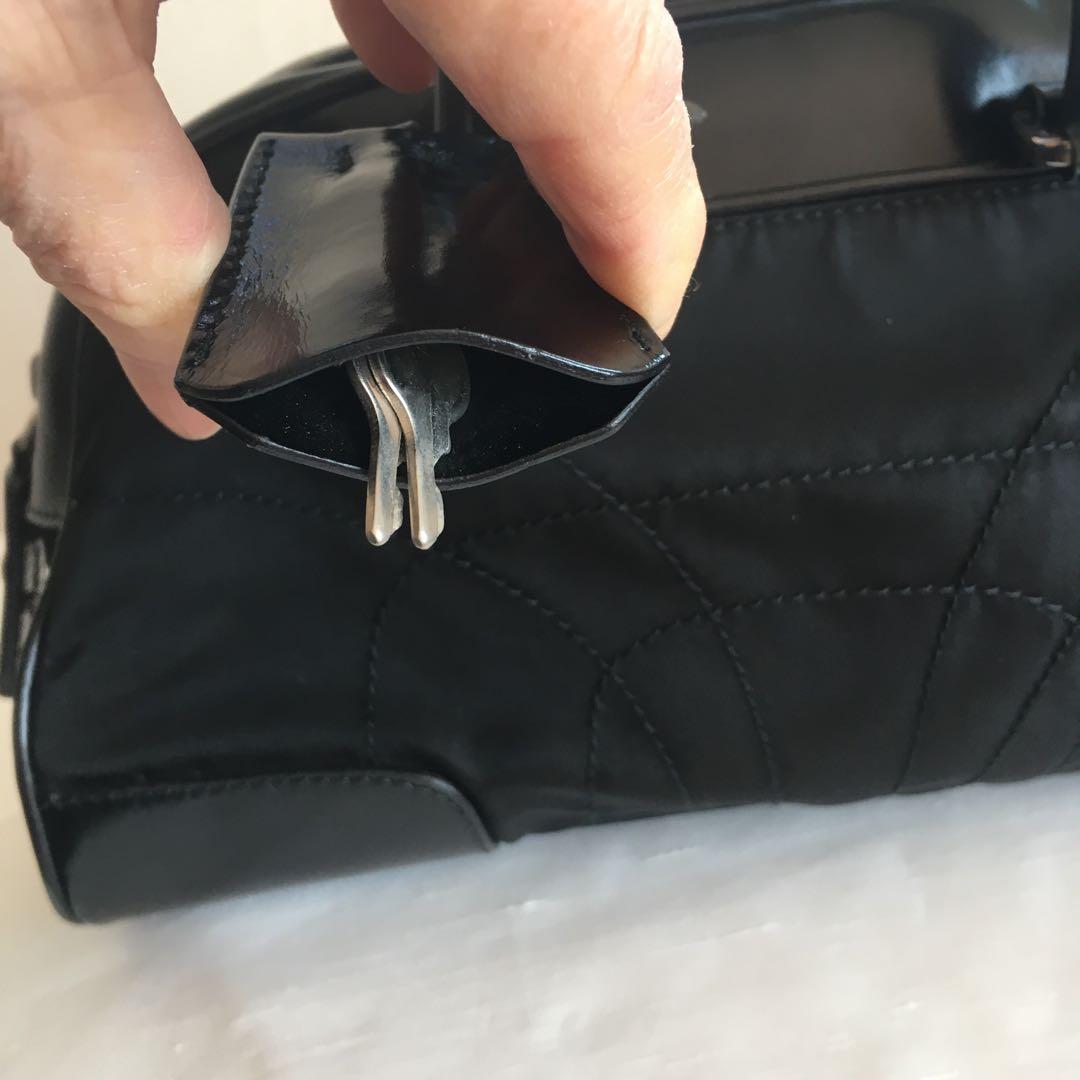 PRADA 　プラダ　ナイロンレザーミニボストンバッグ　ブラック