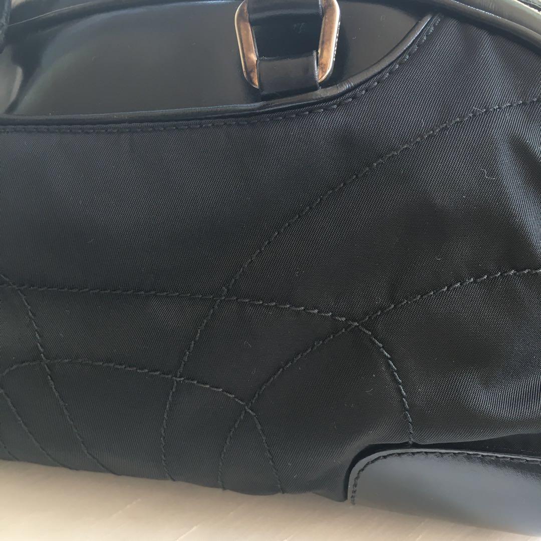 PRADA 　プラダ　ナイロンレザーミニボストンバッグ　ブラック