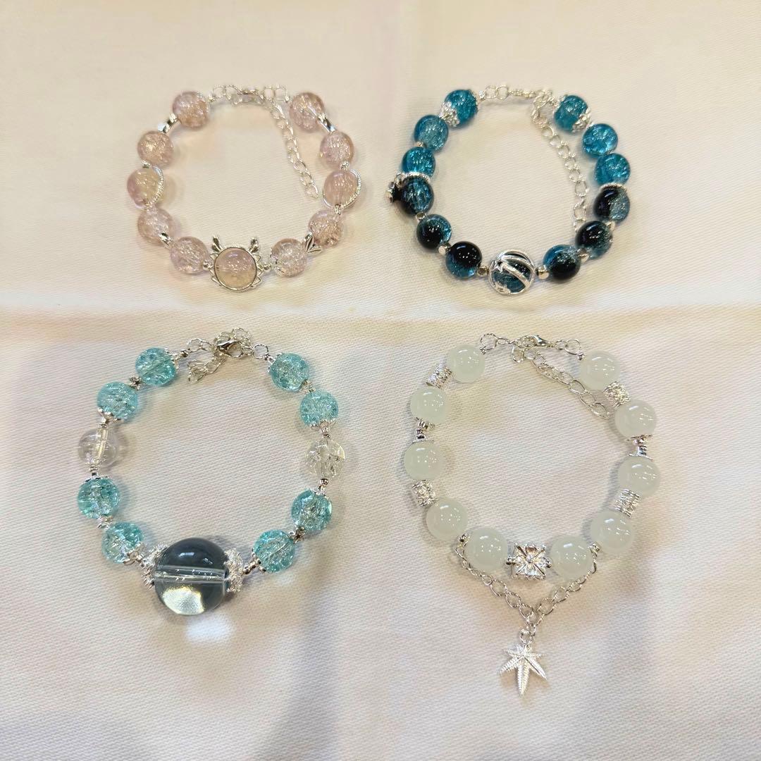 ガラスビーズ ブレスレット ハンドメイド