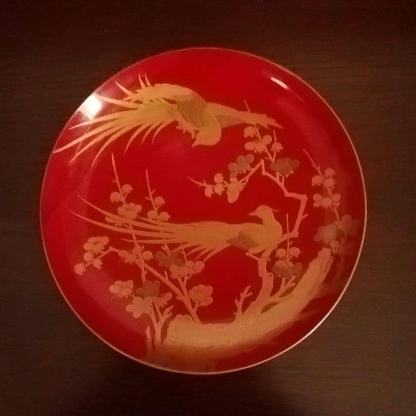 漆工芸　朱漆　金蒔絵　木盃③　江戸から明治時代　七組盃のひとつ