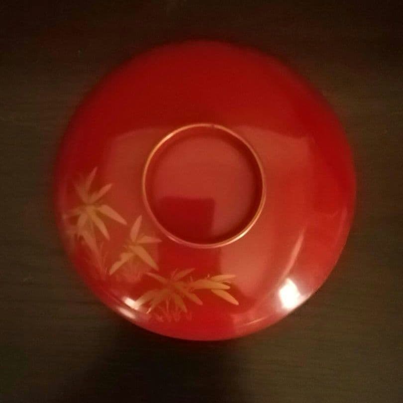 漆工芸　朱漆　金蒔絵　木盃③　江戸から明治時代　七組盃のひとつ
