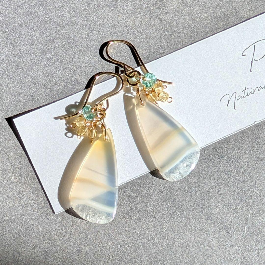 アイリスアゲート ピアス