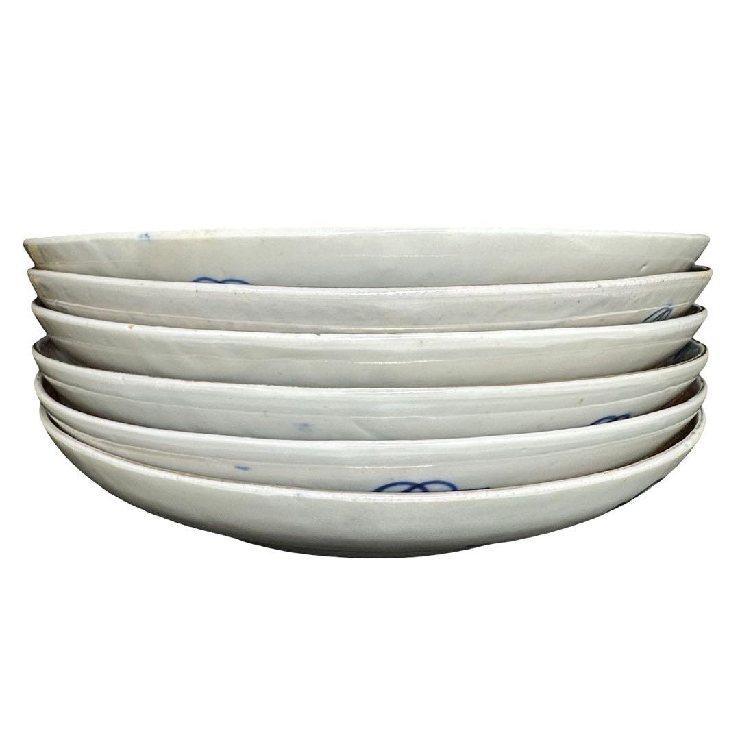 ★ 古伊万里 金彩 色絵 鶴に花図 皿 6枚/食器！★