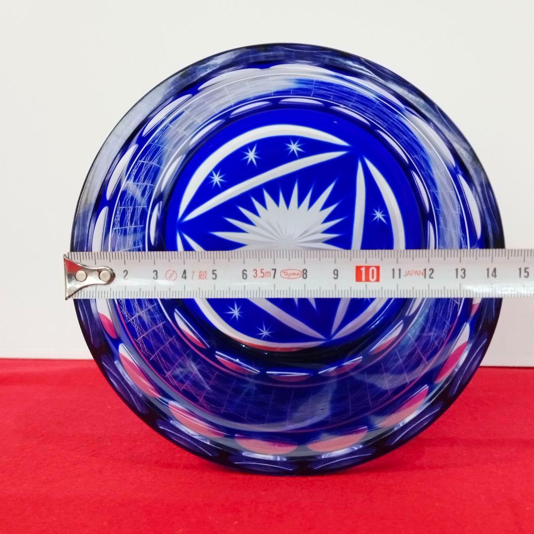 【希少 極美品】 江戸切子 ギヤマン水指 塗蓋付 国指定伝統工芸品