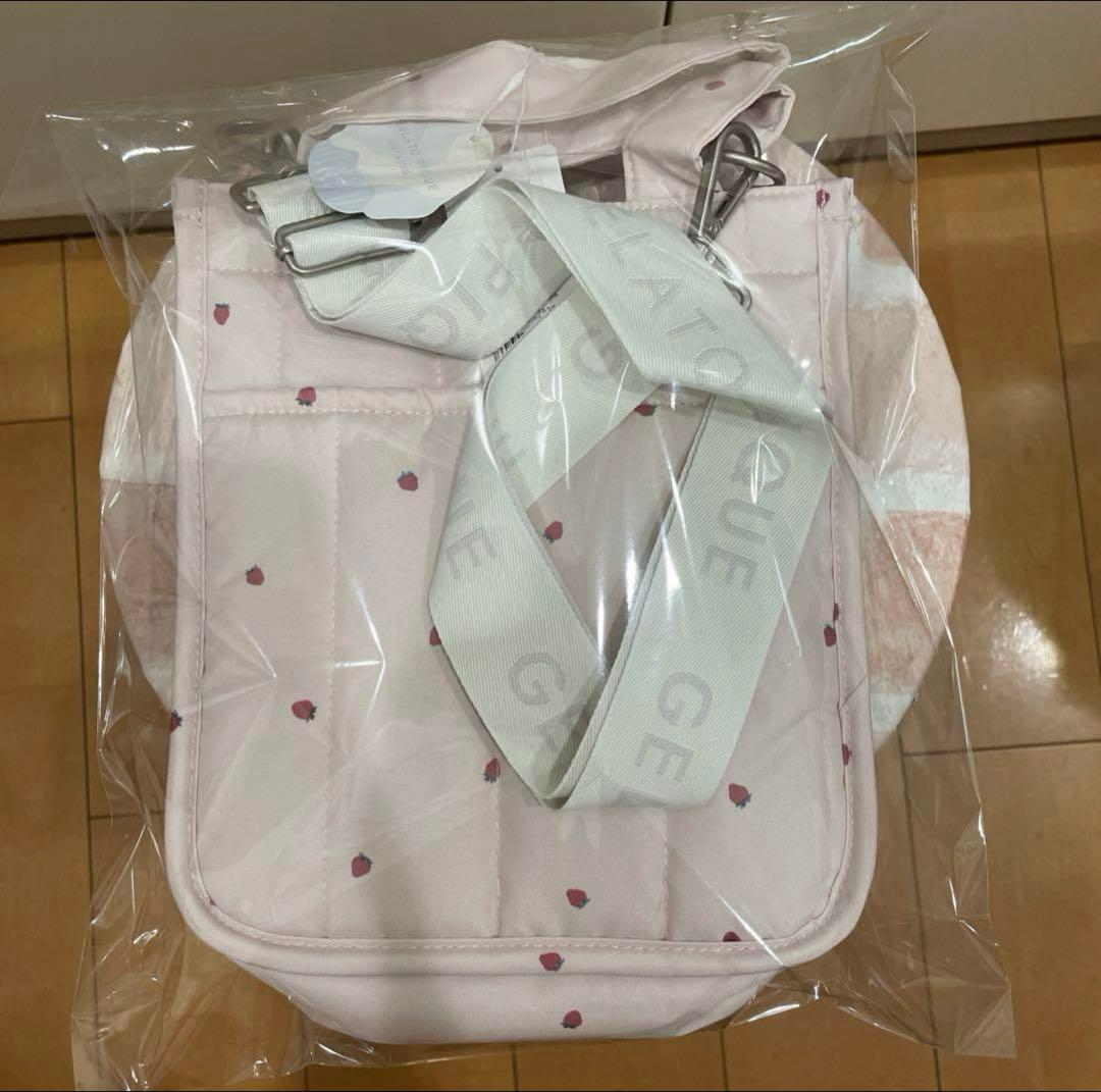 新品未使用 ジェラートピケ お散歩バッグ ストロベリー ピンク Sサイズ