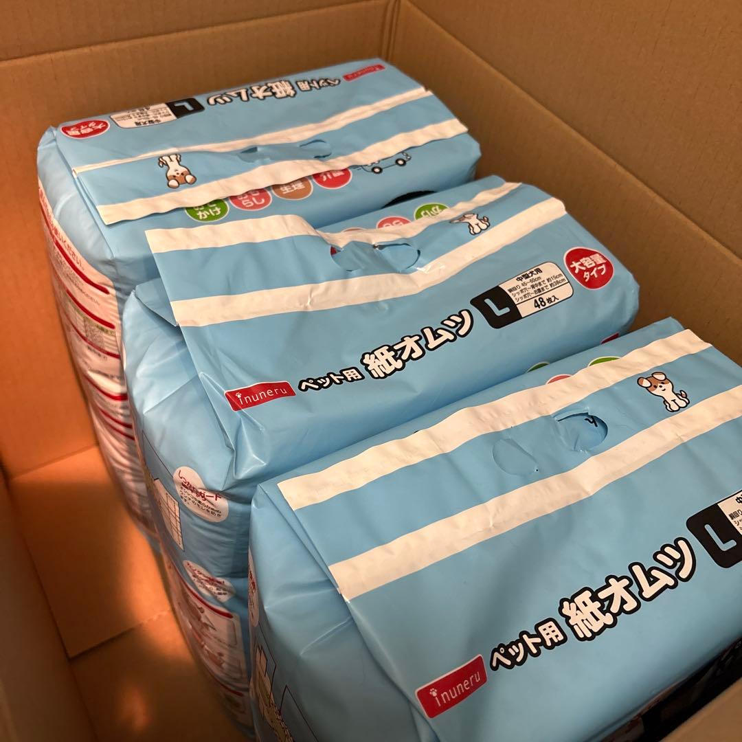 イヌネル (inuneru) 紙オムツ L 犬用 48枚✖️3セット