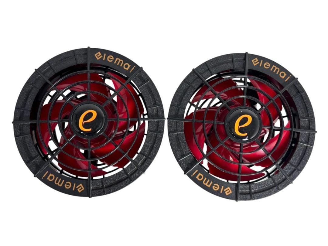 elemai 空調服用 バッテリー ファン セット 赤 11cm穴用 22v