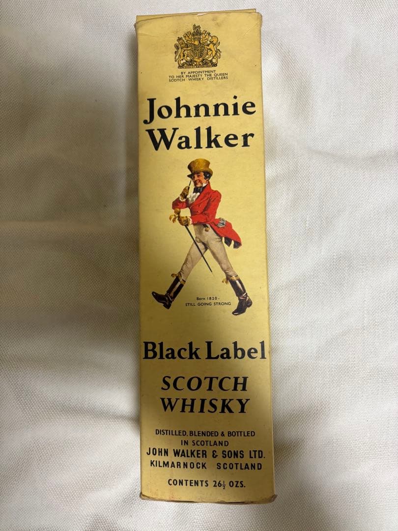 超希少1950年代ジョニーウォーカー 黒 金キャップ コルク栓 26 2/3oz