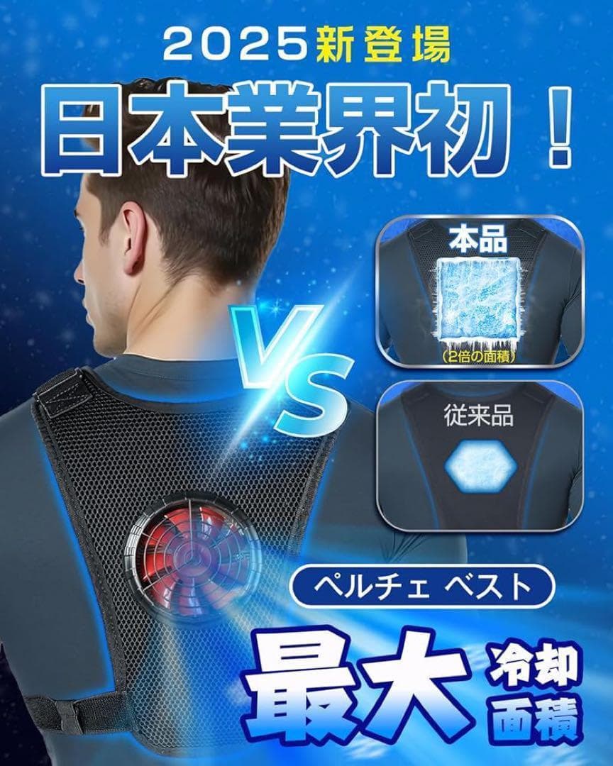 ペルチェベスト 冷却ブレート付き 冷却ベスト バッテリーセット -28℃瞬間冷却