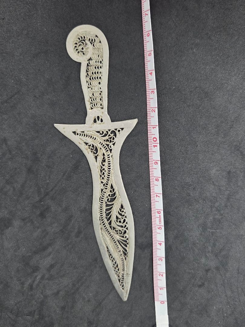 アンティーク ヴィンテージ 透かし彫り装飾アートナイフ 素材不明 約17cm