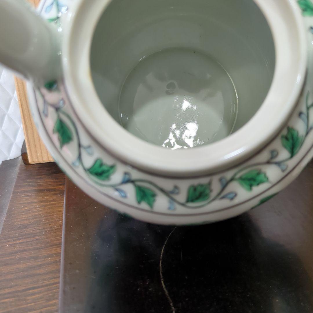 水注　平安清昌　色絵　唐草牡丹　茶道具　茶道　煎茶　美品　木箱　在銘