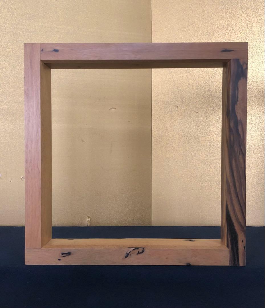 《R》茶道具 黒柿 炉縁 寛斎作 共箱　260221け5