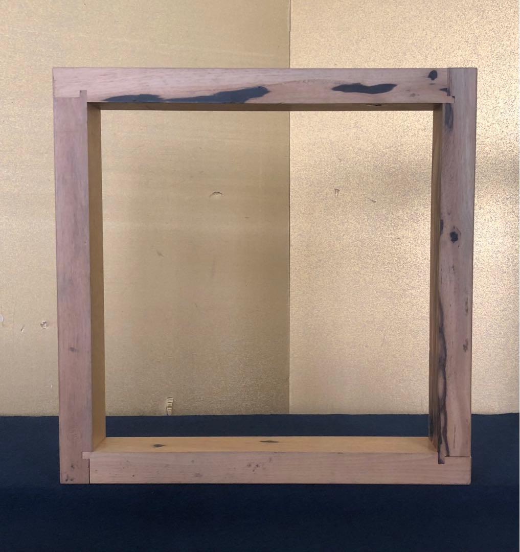 《R》茶道具 黒柿 炉縁 寛斎作 共箱　260221け5
