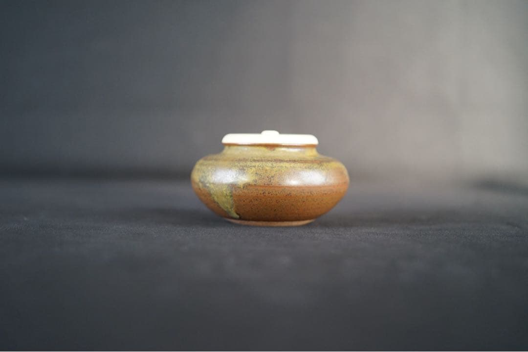 市野信水窯 丹波大海茶入 仕覆 付 美品 合箱