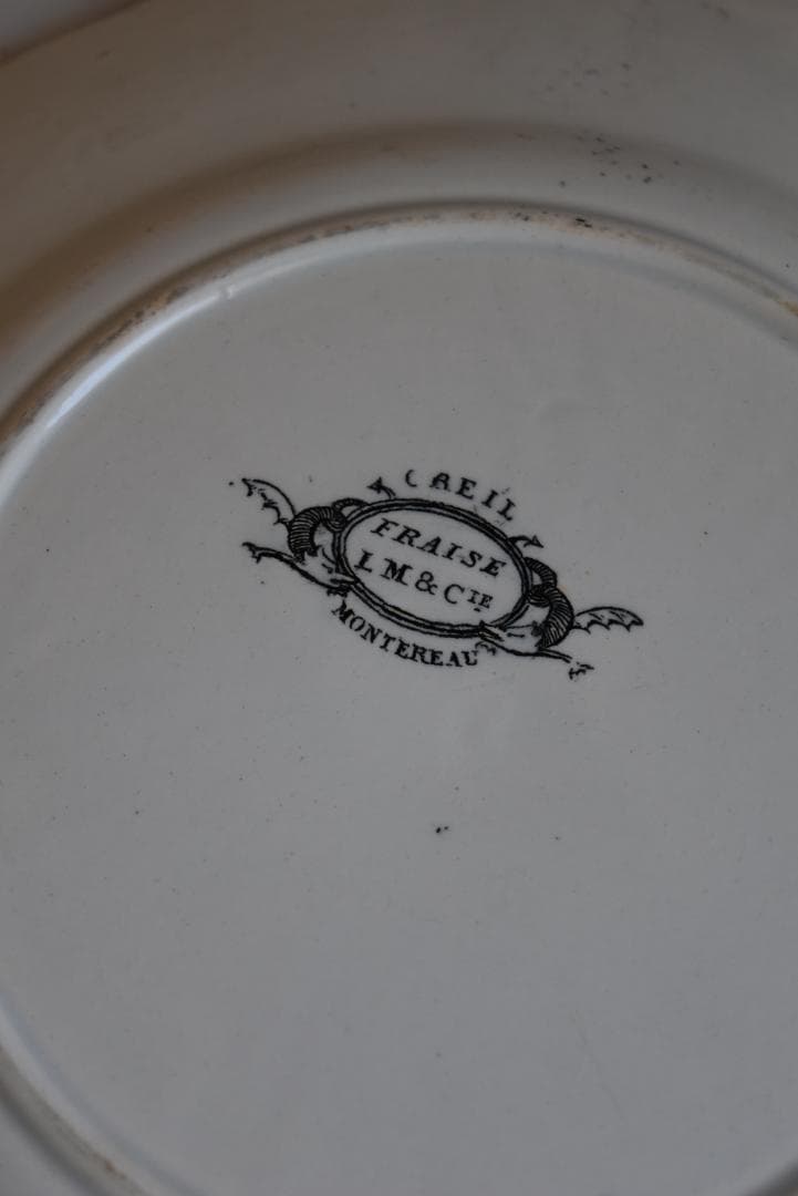 19世紀クレイユエモントロー 　いちご皿　FRAISEフランスアンティーク