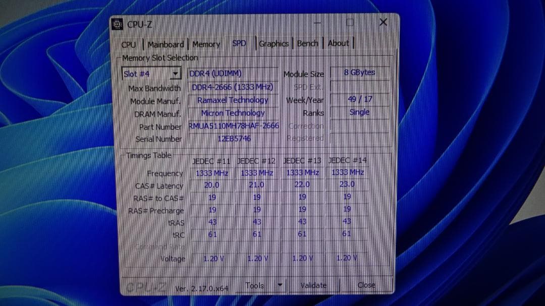 RAMAXEL DDR4-2666 8GB×2枚（16GB）