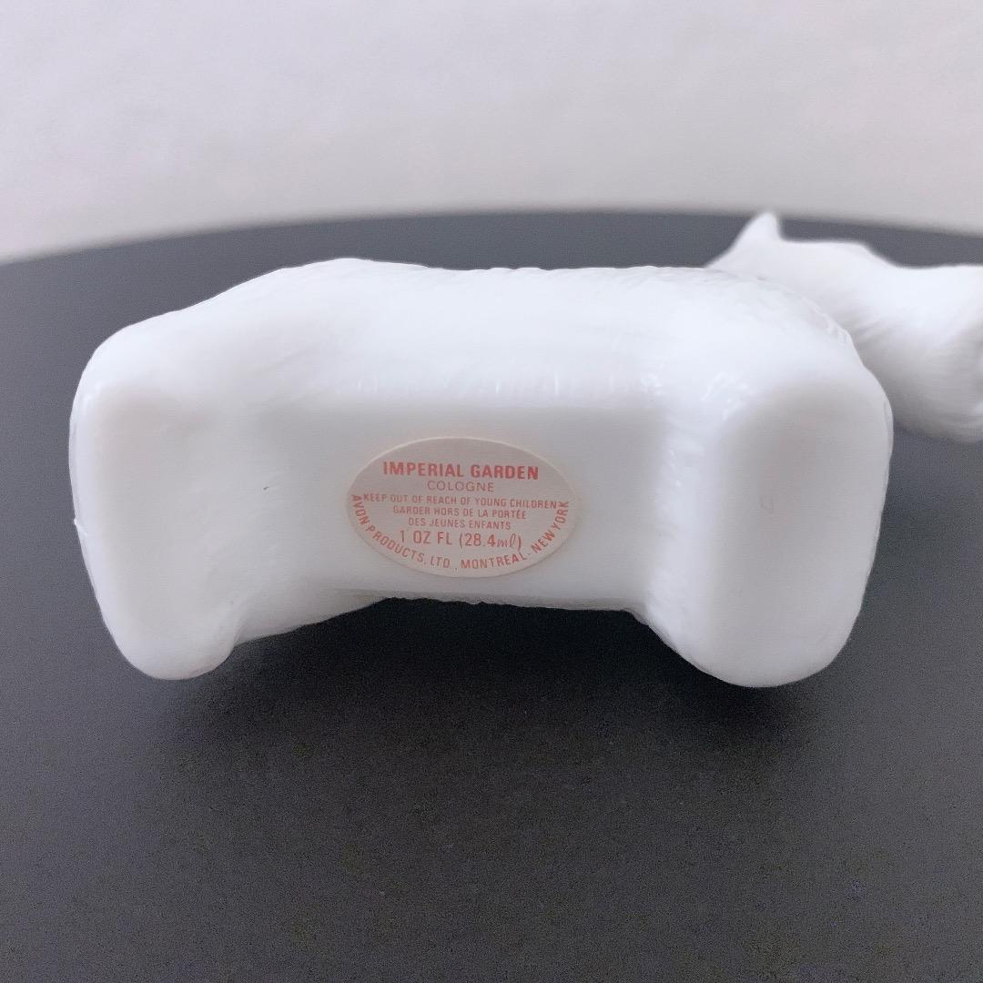 希少 AVON 1980年代 箱付 スコティッシュテリア 香水瓶 ミルクガラス*