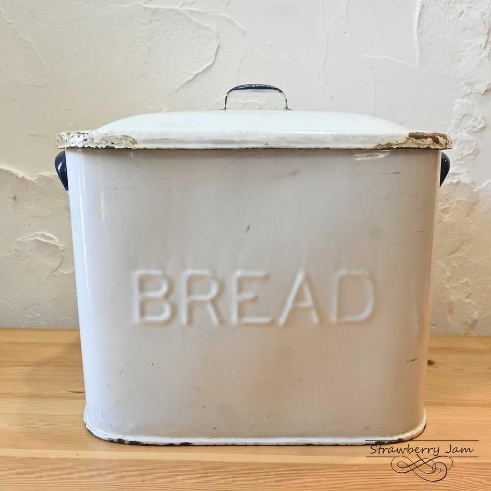 L3710-78 英国アンティーク ホーロー ブレッド缶 BREAD 小物入れ