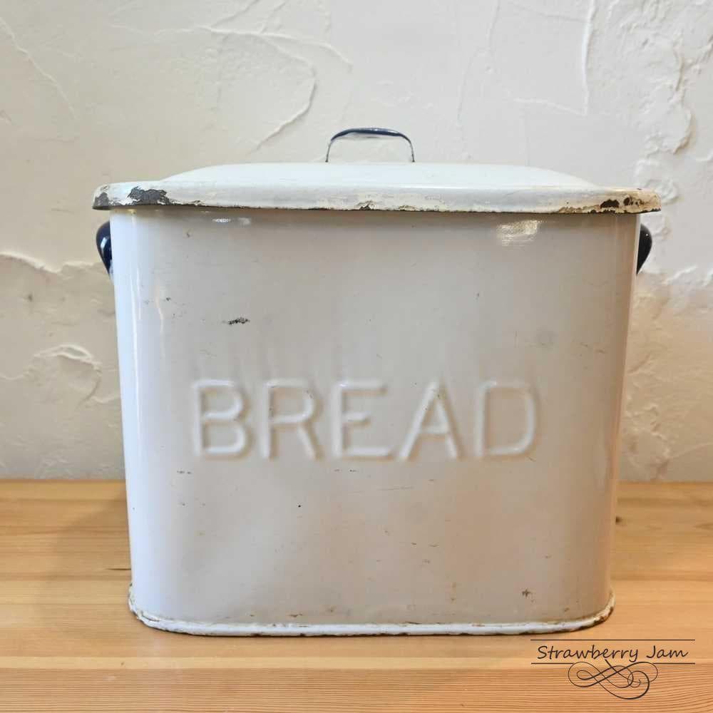 L3710-78 英国アンティーク ホーロー ブレッド缶 BREAD 小物入れ