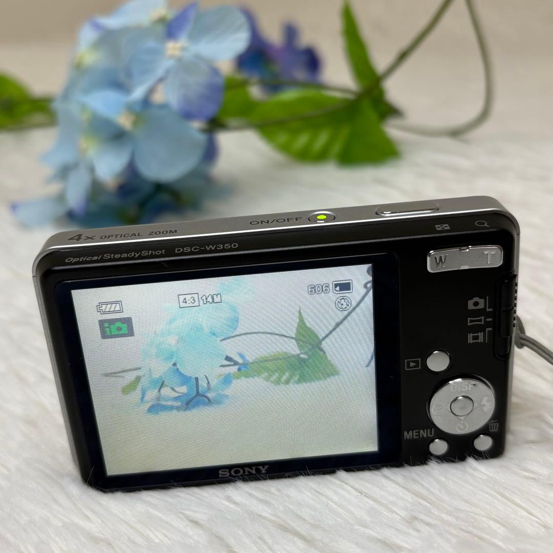 美品　SONY カメラ　DSC-W350 SDカード　シルバー　コンデジ　動作品