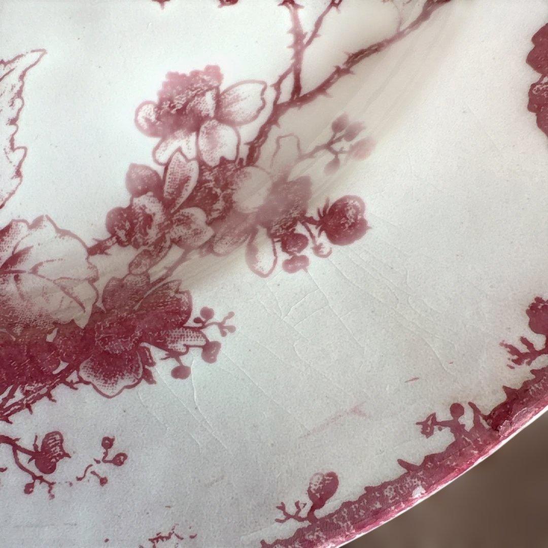Gien 花と小鳥の装飾プレート 20.5センチ