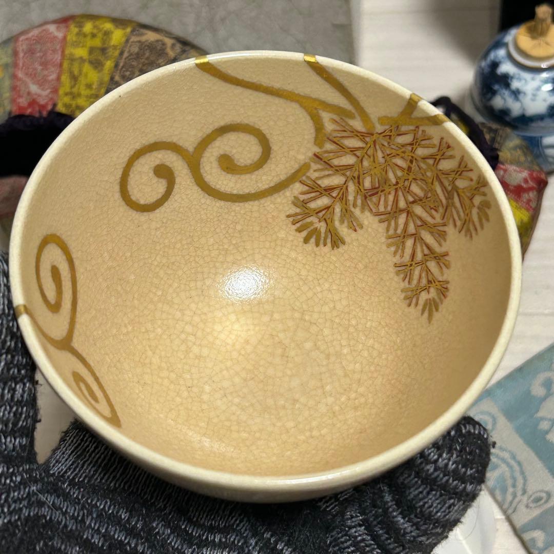 利休茶箱セット 茶道具一式 清閑寺 茶碗 茶筅 茶杓 巾着付き