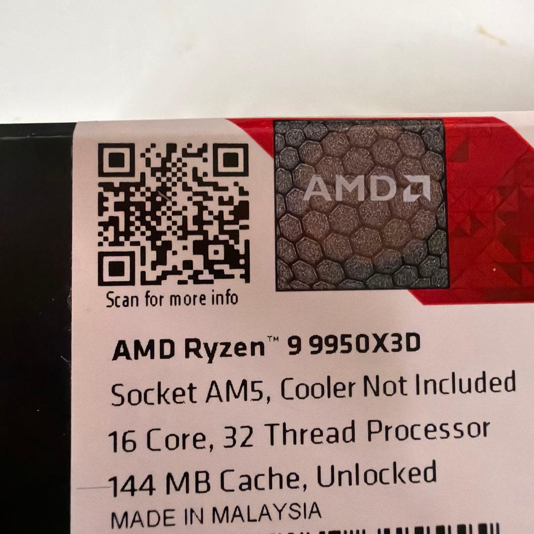 AMD Ryzen 9 9950X3D CPU 並行輸入品