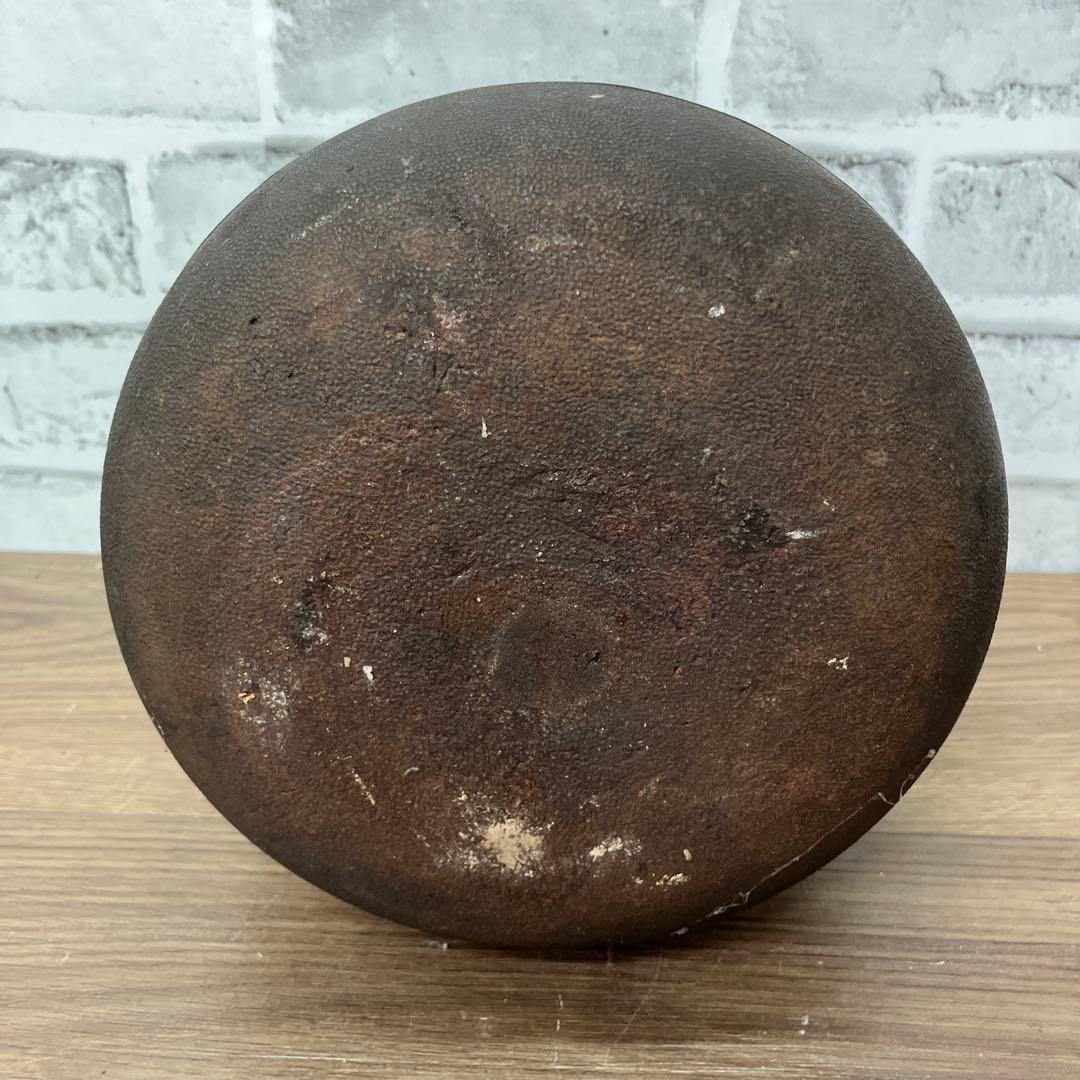 D-壁 茶道具 茶釜 風炉釜 鉄瓶 鉄釜 蓋付 時代物 古美術 骨董品 レトロ