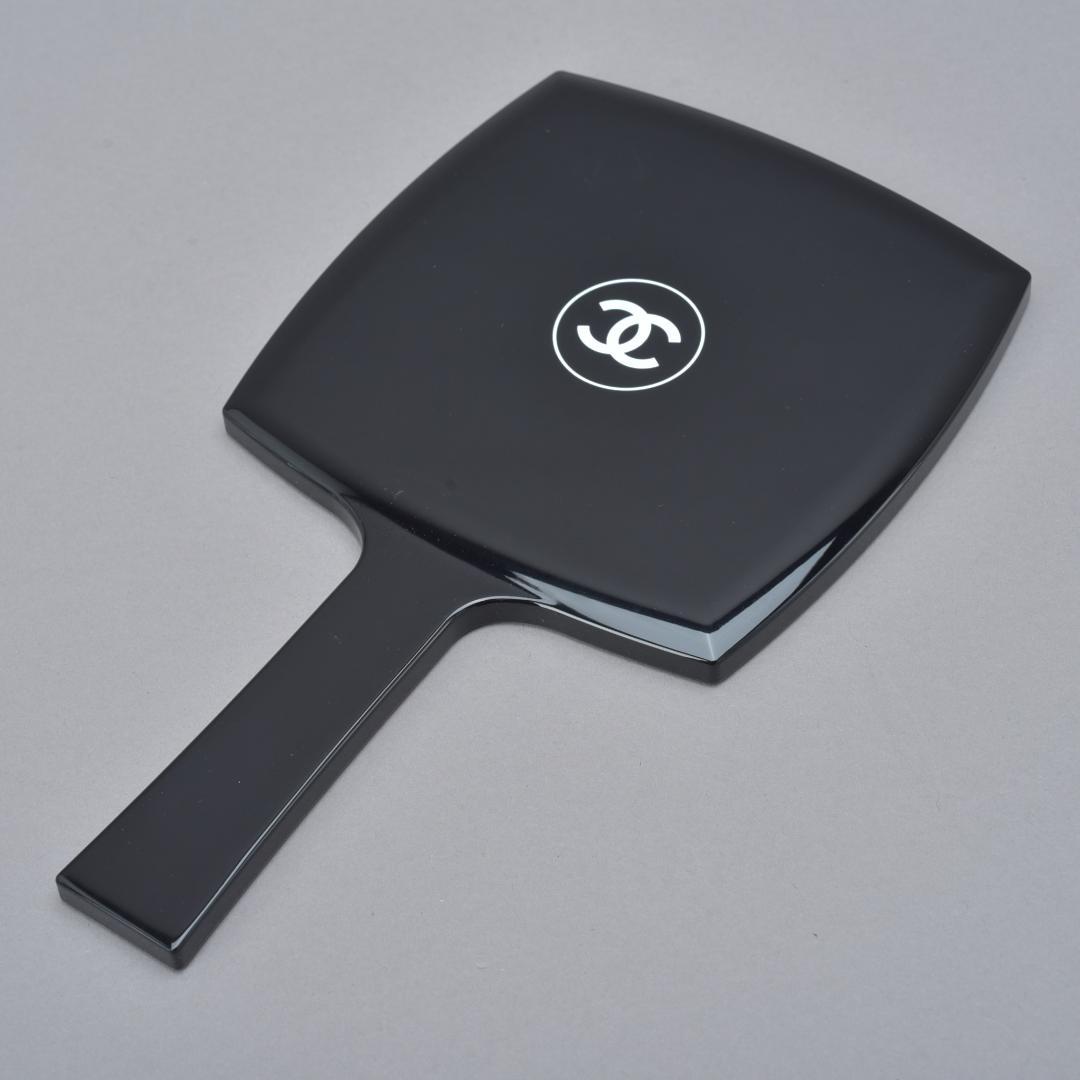 美品CHANEL 手鏡 ブラック 非売品 ノベルティ ココマーク ハンドミラー