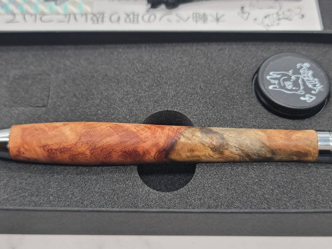 新品　こぶた工房　極上+花梨瘤　紅白青　トリコロール瘤　シャープペンシル0.5