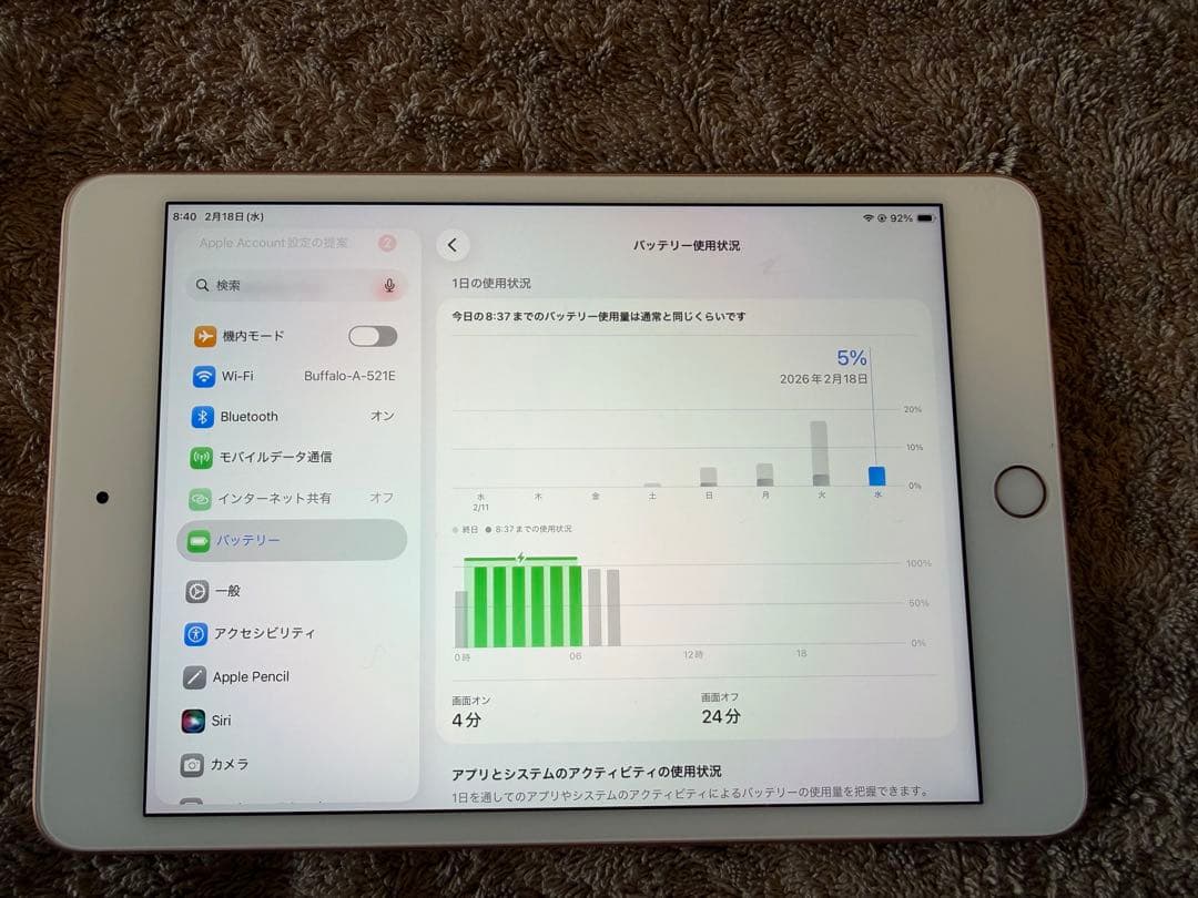 【中古】iPad mini Wi-Fi＋Cellularゴールド 本体64GB